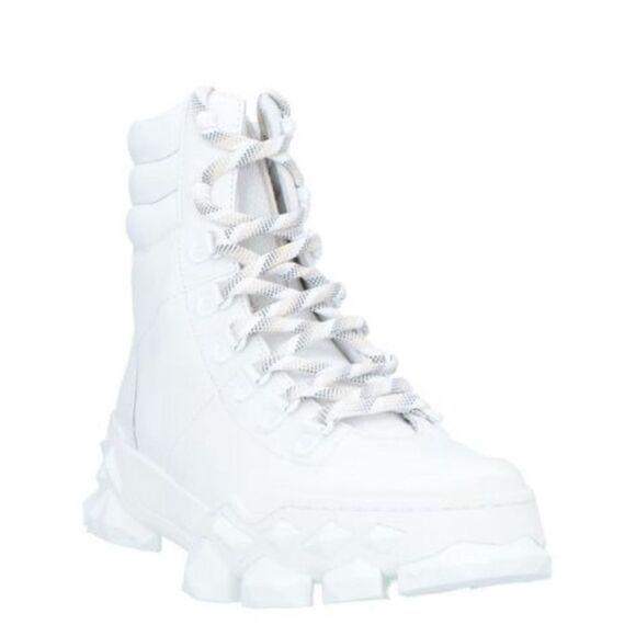 Jimmy Choo Shoes - Jimmy Choo Leather Diamond x Hike Hiking Boots in White 36.5 US 6